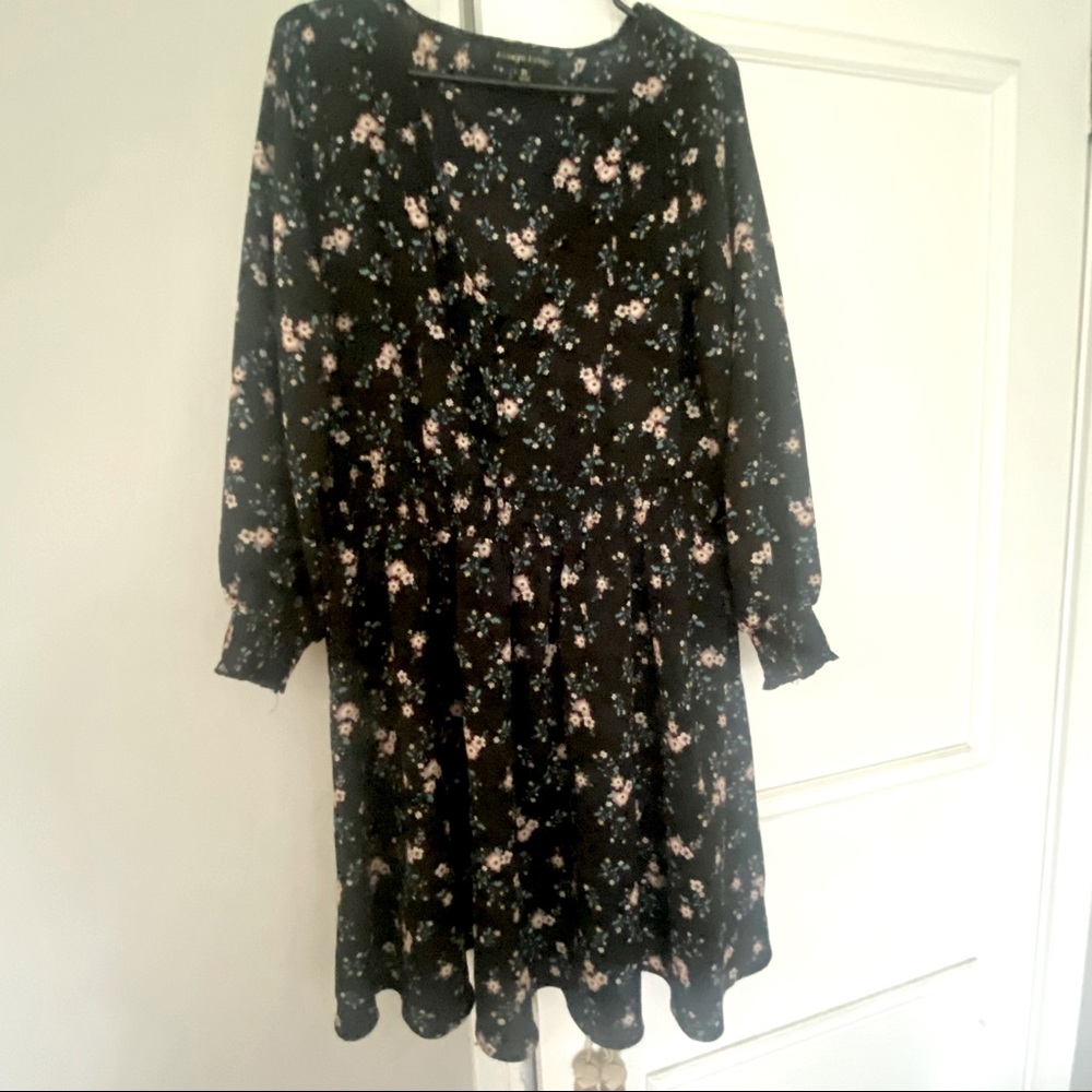 Always Indigo Black Floral Dress- 2X